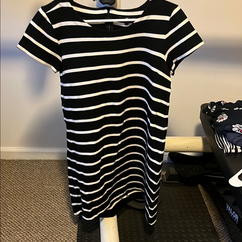Black and White Striped Dress